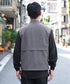 ナイロンベスト シャカシャカ セットアップ可 | ベスト メンズ 軽い シャカシャカ 軽量 ワンポイント 刺繍 ドローコード 裾絞れる アウトドア ライトアウター カジュアル きれいめ 大人 春 夏 秋 春服 夏服 チャコール グレー ブラウン ベージュ 20代 30代 40代